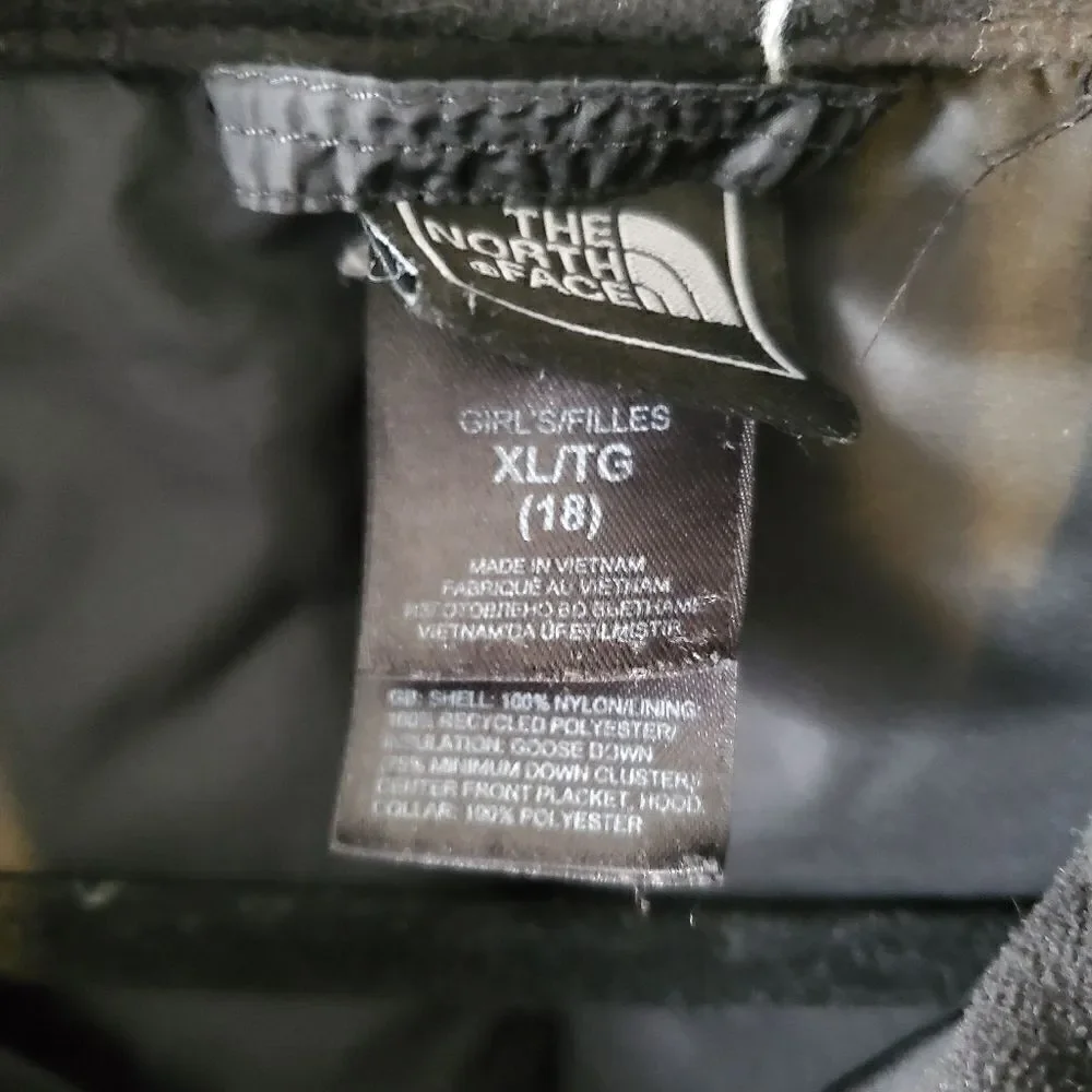 The North Face Girls 550 Down Quilted Puffer Jacket Coat Parka Size XL (18) VGC